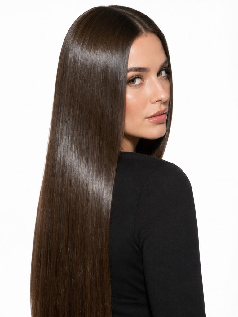 Mulher com cabelo liso espelhado Glass Hair